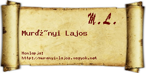 Murányi Lajos névjegykártya