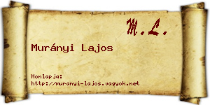 Murányi Lajos névjegykártya